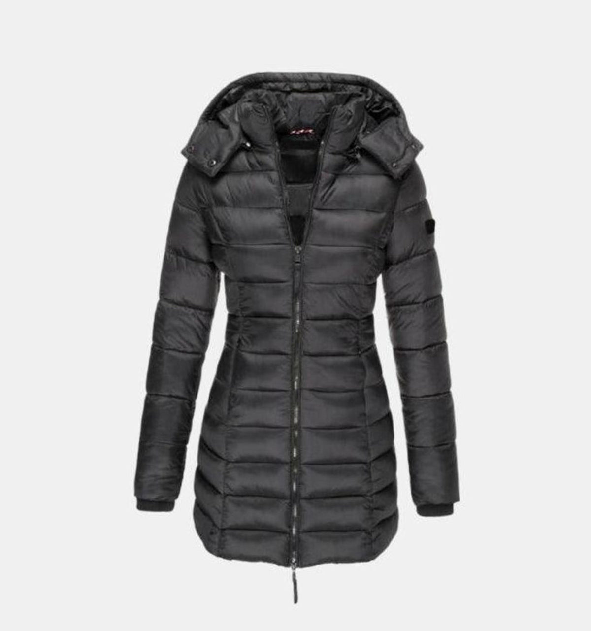 Charlotte Long Quilted Coat with Hood