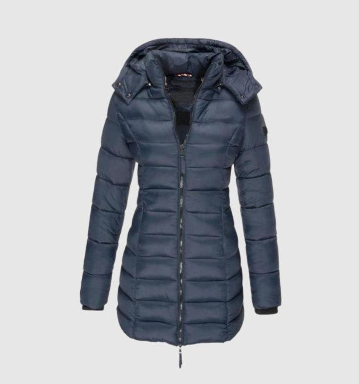 Charlotte Long Quilted Coat with Hood