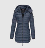 Charlotte Long Quilted Coat with Hood