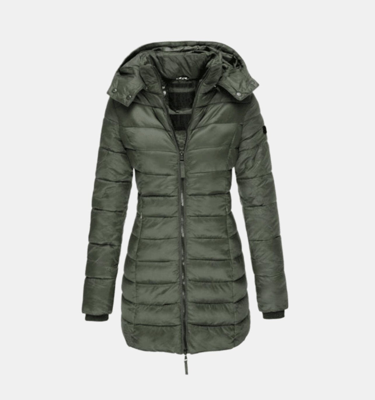 Charlotte Long Quilted Coat with Hood