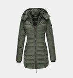 Charlotte Long Quilted Coat with Hood