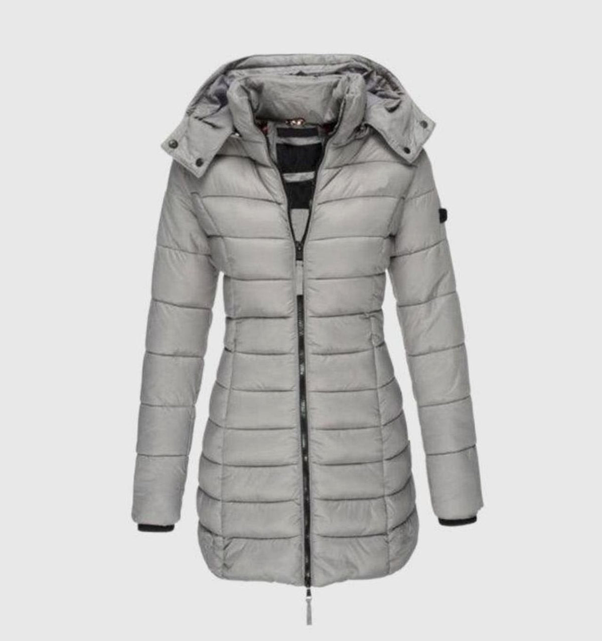 Charlotte Long Quilted Coat with Hood