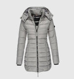 Charlotte Long Quilted Coat with Hood