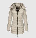 Charlotte Long Quilted Coat with Hood