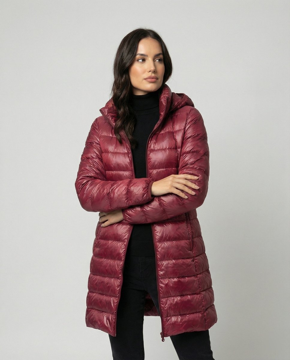 Annika Ultra-Light Slim Fit Hooded Down Jacket