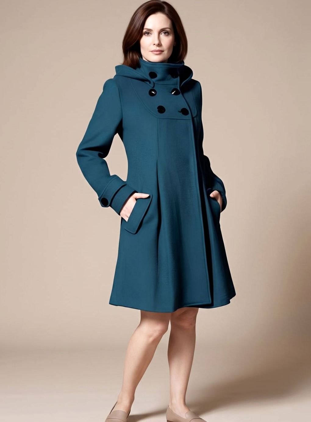 Leonie Elegant Coat with Side Pockets