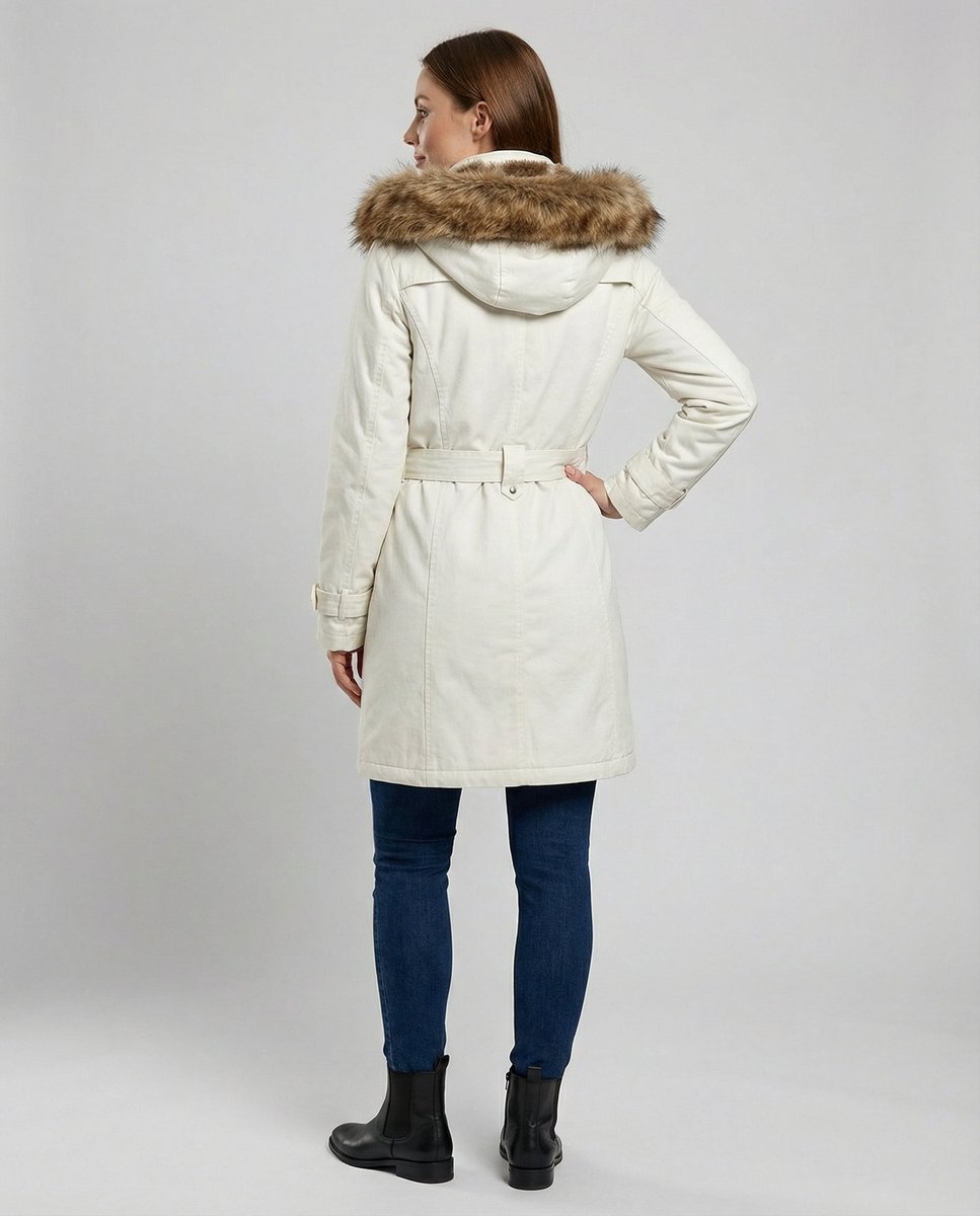 Charlotte Long Lined Parka with Faux Fur Hood