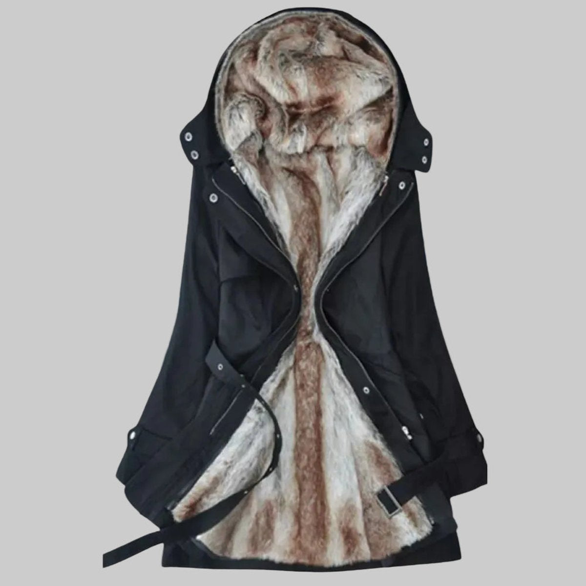 Charlotte Long Lined Parka with Faux Fur Hood