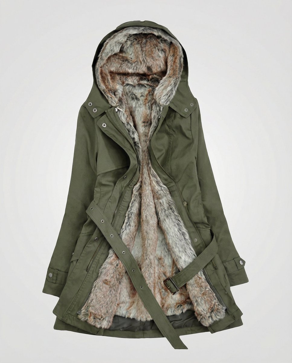 Charlotte Long Lined Parka with Faux Fur Hood