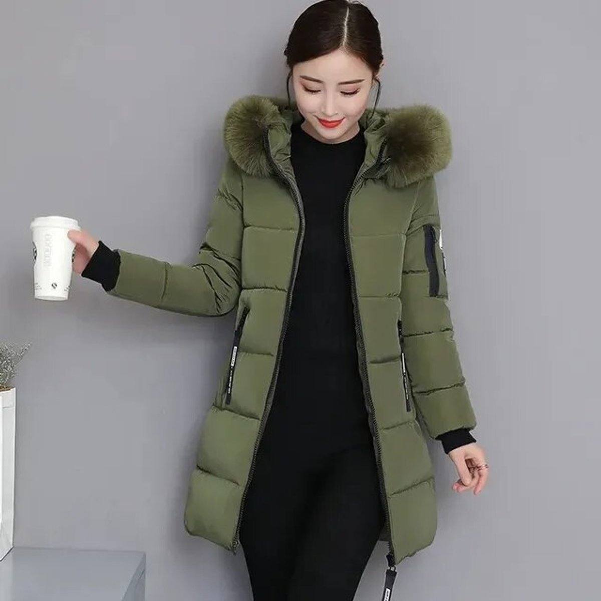Clara Long Faux Fur Trim Hooded Parka