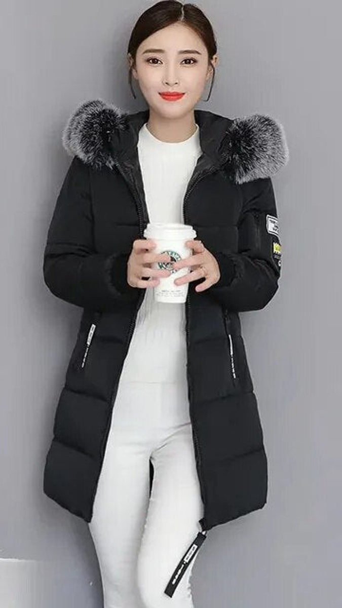 Clara Long Faux Fur Trim Hooded Parka