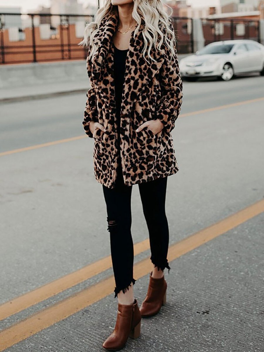 Annika Leopard Print Faux Fur Coat