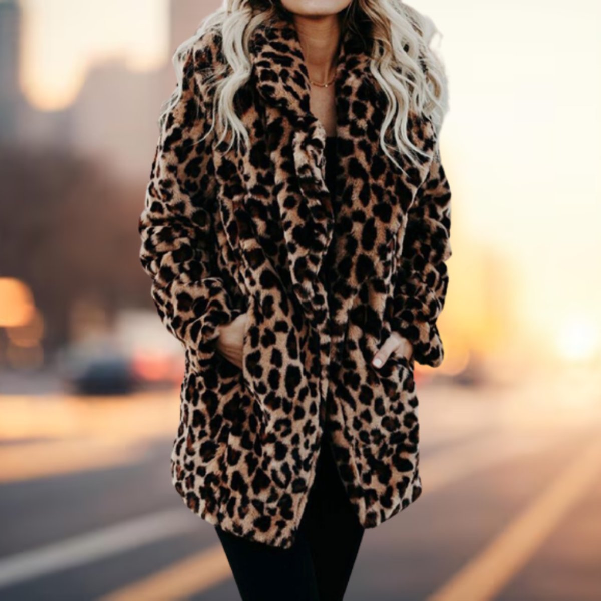 Annika Leopard Print Faux Fur Coat