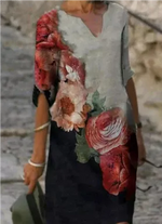 Anja Long Sleeve Abstract Print Shift Dress