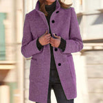 Marlene Stand Collar Wool Coat