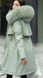 Nora Longline Wool Parka with Faux Fur Trim