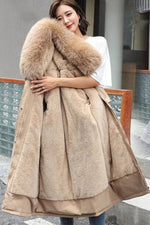 Nora Longline Wool Parka with Faux Fur Trim