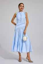Caroline | Sleeveless Lace Midi Wedding Guest Dress