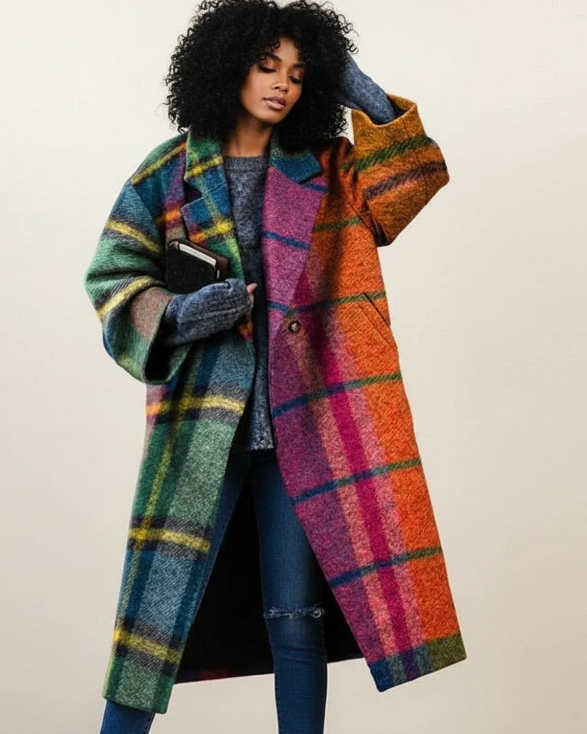 Sarah Multicolor Long Wool Winter Coat