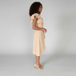 Florence Wrap Dress with V-Neck and Ruffle Sleeves