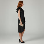 Florence Wrap Dress with V-Neck and Ruffle Sleeves