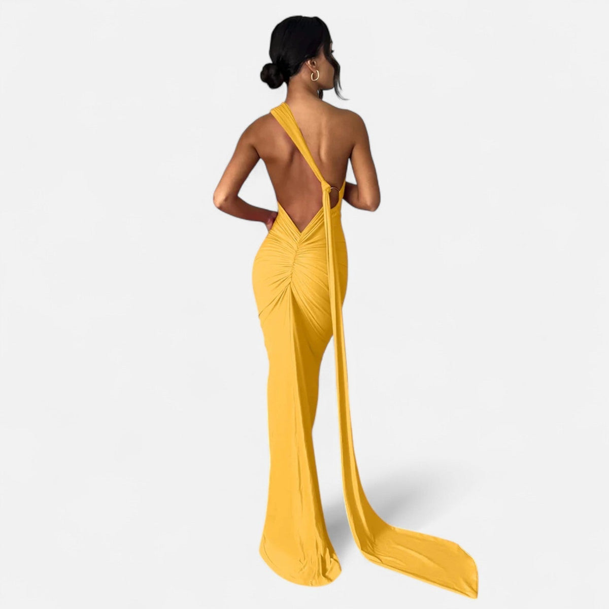 Lara One-Shoulder Halter Maxi Dress