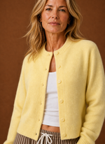 Women's Knit Cardigan - Button-Front Crew Neck Sweater | Areleon