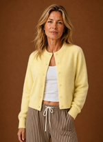 Women's Knit Cardigan - Button-Front Crew Neck Sweater | Areleon