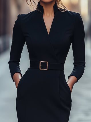 Jana Belted Wrap Midi Dress