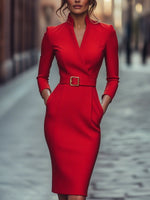 Jana Belted Wrap Midi Dress